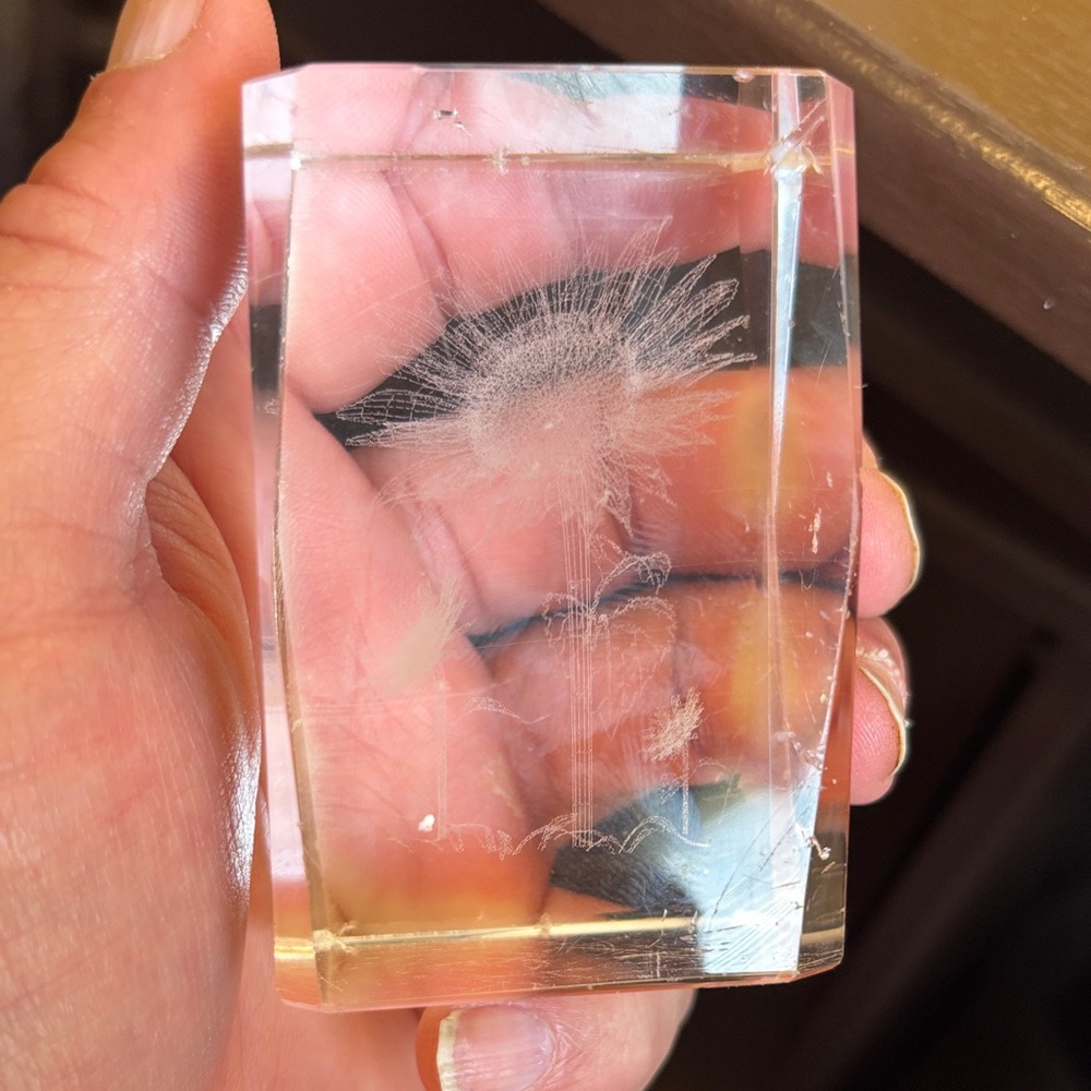 Clear Rectangular Crystal Paperweight